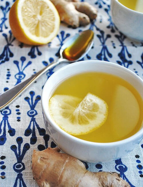 Fresh Lemon, Honey and Ginger Tea Immune Booster Menu