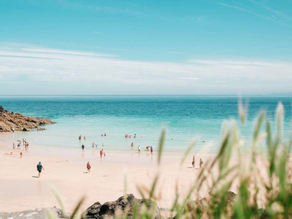 Beach view during a road trip in Cornwall.