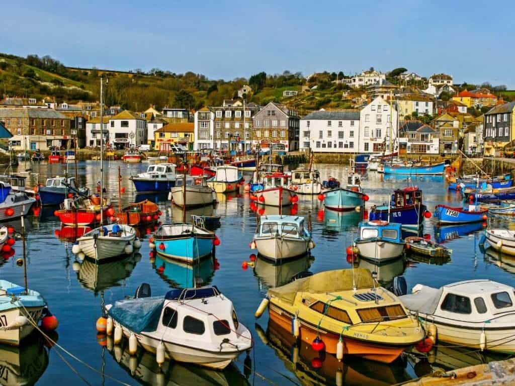 Lots of fishing boats in Mevagissey, Cornwall