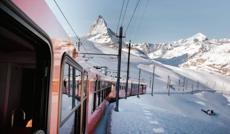 The Railway is one of the ways to get down to Zermatt village from The Gornergrat Station.