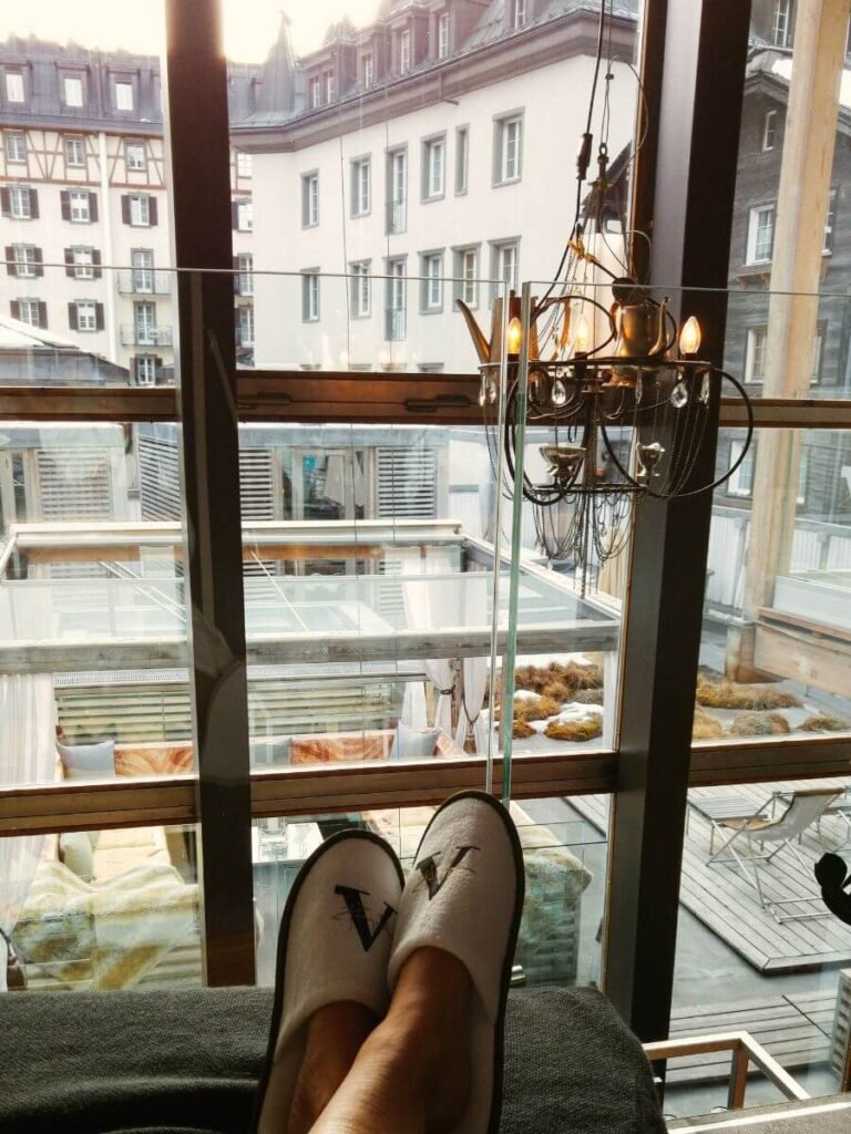 A view of the Vernissage Spa from one of the relaxation rooms.